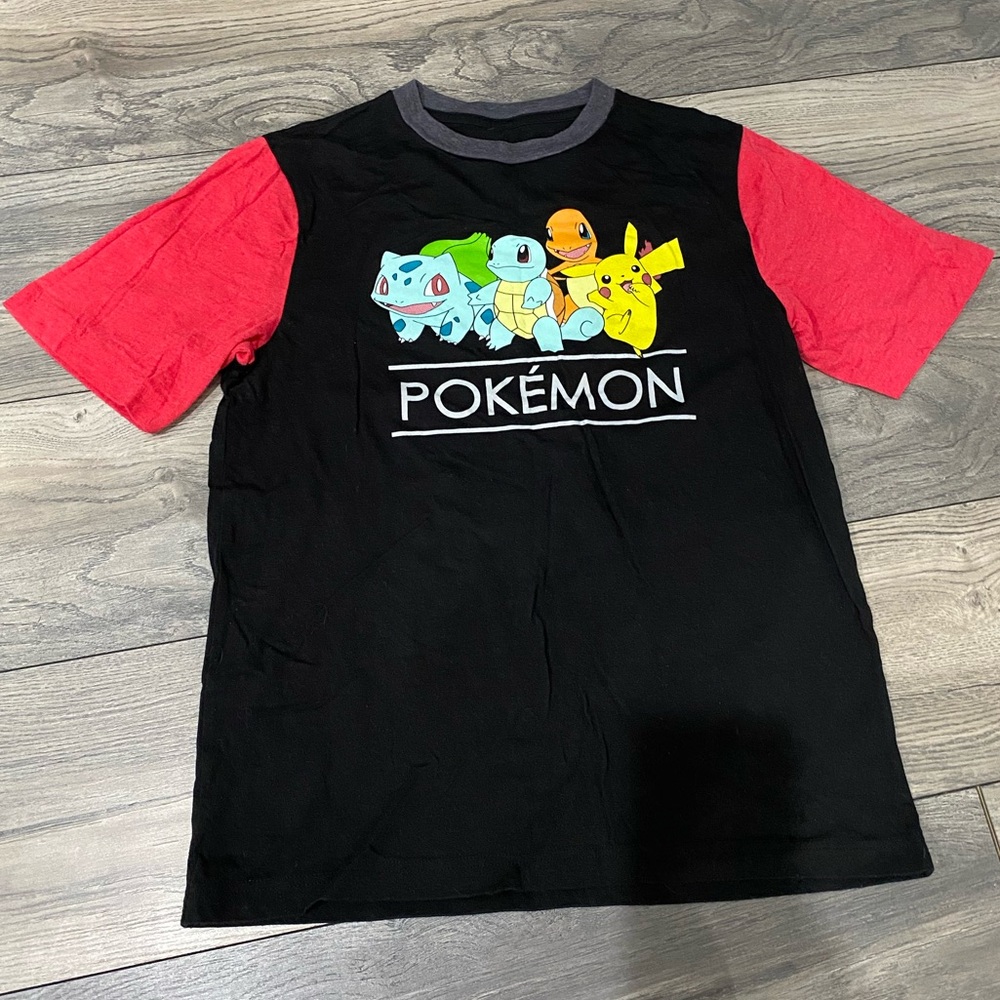 Pokemon Black and Red Tee with Iconic Characters